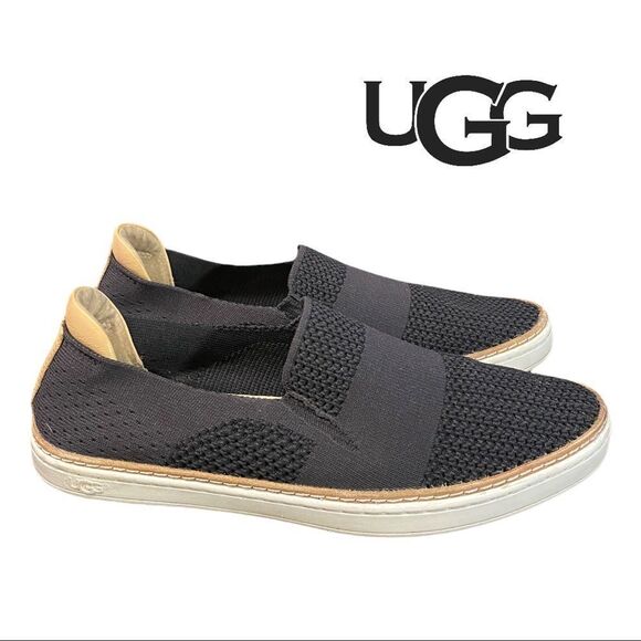 UGG "Sammy" Women's Black Knit Slip-on Sneakers Loafers 8 - Picture 1 of 6
